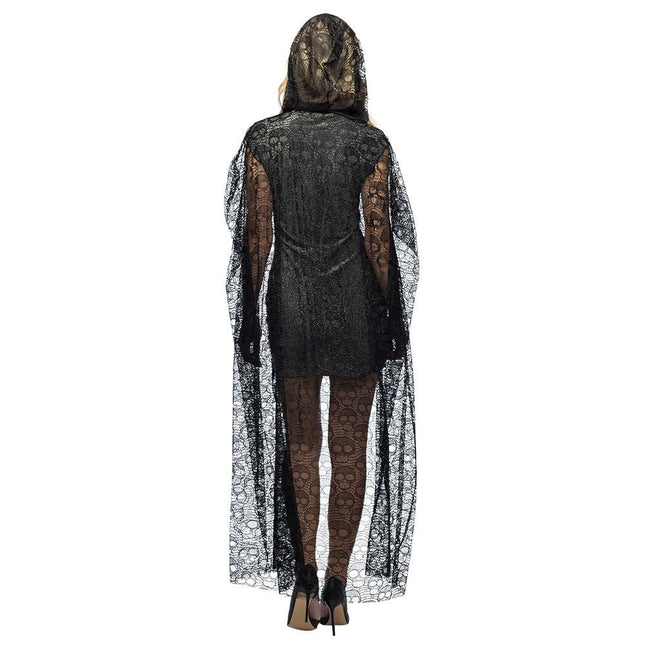 Halloween Cape Zwart Dames Doodshoofd van Boland koop je bij Partywinkel