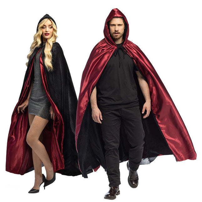 Halloween Cape Zwart Rood Creature Of The Night van Boland koop je bij Partywinkel