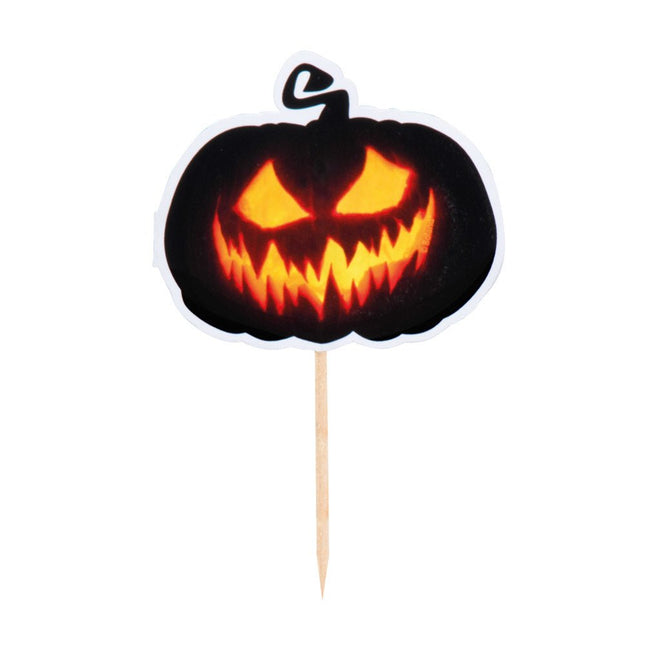 Halloween Cocktailprikkers Creepy Pumpkin 12st van Boland koop je bij Partywinkel