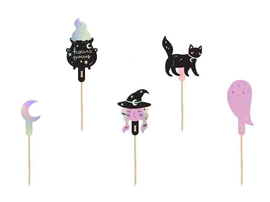 Halloween Cupcake Toppers 14cm 6st van Partydeco koop je bij Partywinkel
