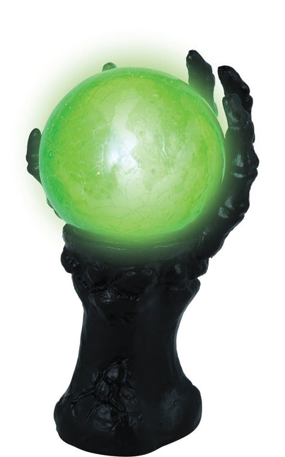 Halloween Decoratie Hand Met Kristallen Bol En Licht 14,5cm van Fiestas Guirca koop je bij Partywinkel