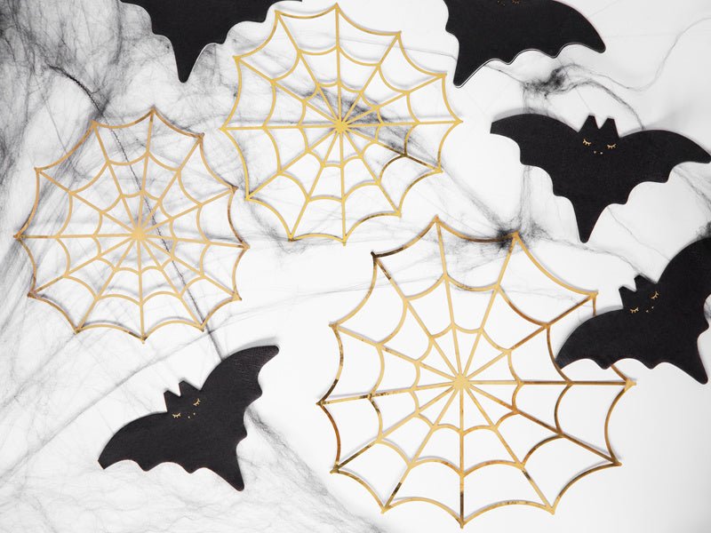Halloween Decoratie Spinnenweb Goud Set 3 delig van Partydeco koop je bij Partywinkel