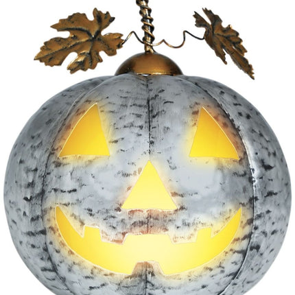Halloween Decoratie Zilver Pompoen Met Licht 16cm - Partywinkel - 8434077249598