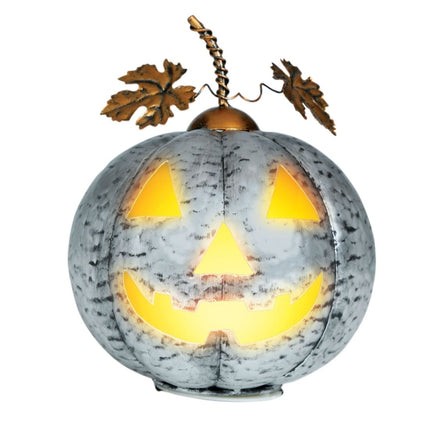 Halloween Decoratie Zilver Pompoen Met Licht 16cm - Partywinkel - 8434077249598