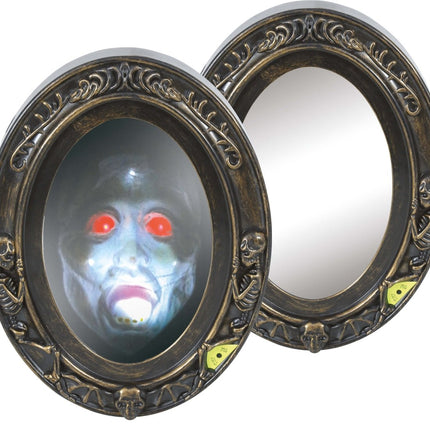 Halloween Deurbord Spiegel Met Licht En Geluid 32cm van Fiestas Guirca koop je bij Partywinkel