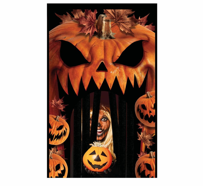 Halloween Deurgordijn Pompoen 2,45m van Fiestas Guirca koop je bij Partywinkel