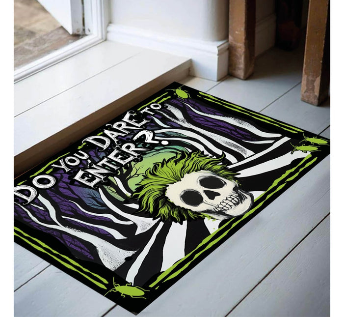 Halloween Deurmat Zwart Groen Dare To Enter 60cm van Fiestas Guirca koop je bij Partywinkel