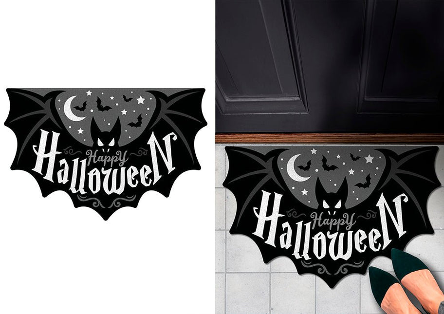 Halloween Deurmat Zwart Vleermuis van Fiestas Guirca koop je bij Partywinkel
