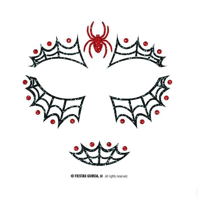 Halloween Gezicht Stickers Spin Glitter 20cm van Fiestas Guirca koop je bij Partywinkel