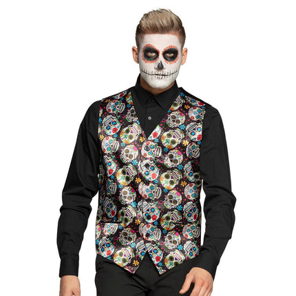 Halloween Gilet Day Of The Dead van Boland koop je bij Partywinkel