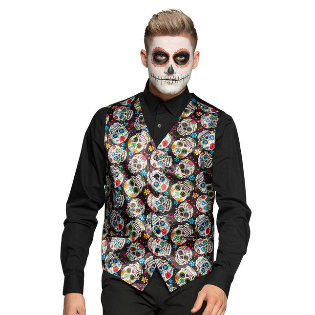 Halloween Gilet Day Of The Dead van Boland koop je bij Partywinkel