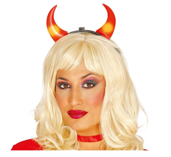 Halloween Haarband Duivel Met Licht - Partywinkel - 8434077190036