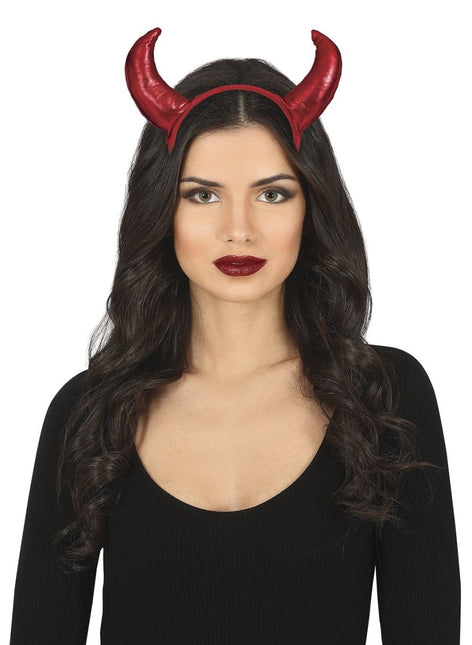 Halloween Haarband Duivelhorens Metallic - Partywinkel - 8434077268278