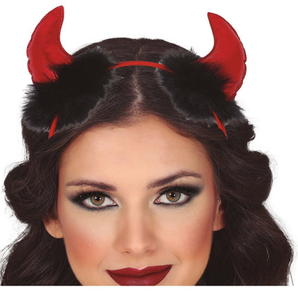 Halloween Haarband Duivelshoorns - Partywinkel - 8434077269343