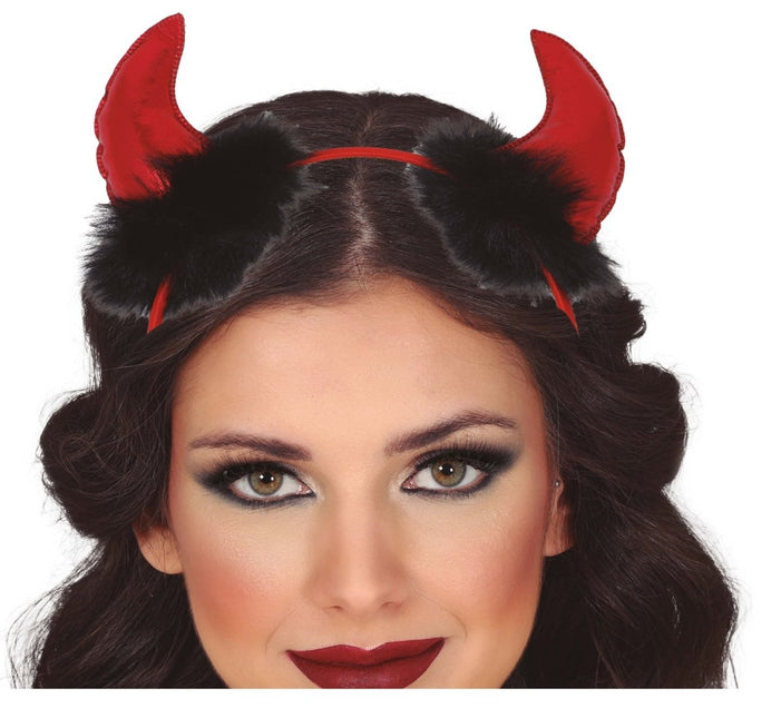 Halloween Haarband Duivelshoorns - Partywinkel - 8434077269343