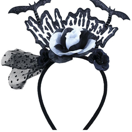 Halloween Haarband Halloween Vleermuizen En Bloem van Fiestas Guirca koop je bij Partywinkel