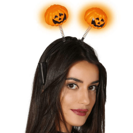 Halloween Haarband Pompoenen Led - Partywinkel - 8434077242544