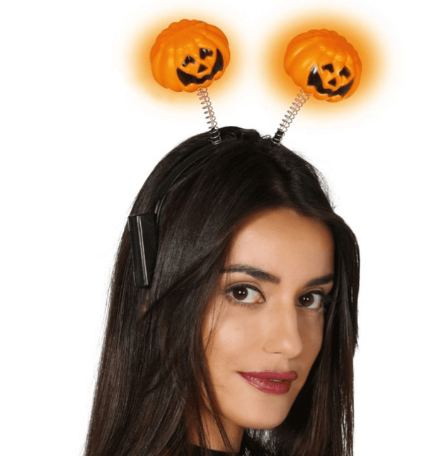 Halloween Haarband Pompoenen Led - Partywinkel - 8434077242544