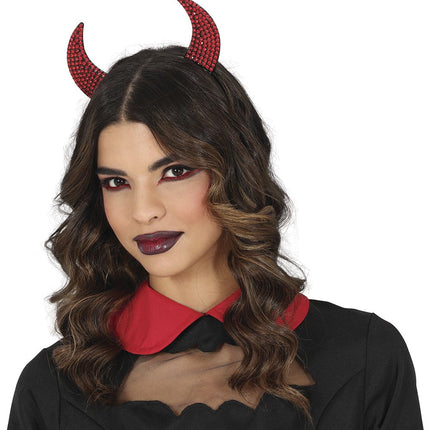 Halloween Haarband Rood Duivel - Partywinkel - 8434077269336