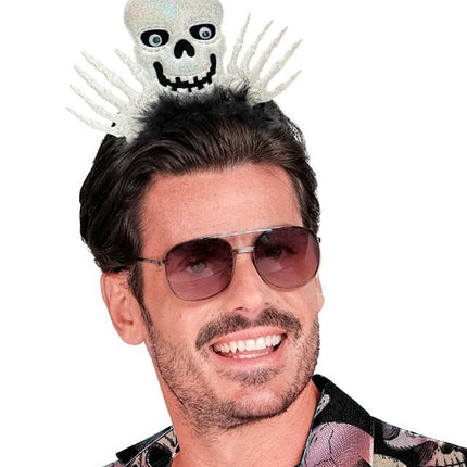 Halloween Haarband Skelet Wit Zwart van Widmann koop je bij Partywinkel