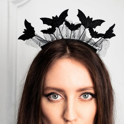 Halloween Haarband Vleermuizen 22cm van Partydeco koop je bij Partywinkel