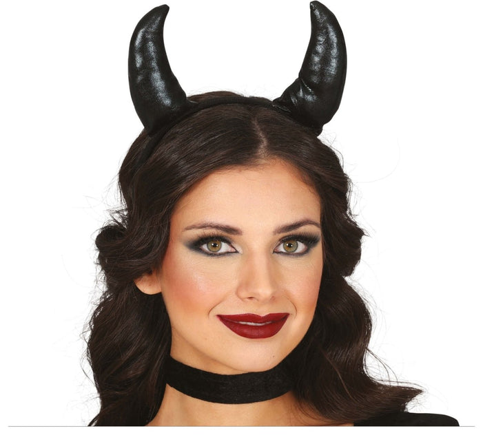 Halloween Haarband Zwart Demon - Partywinkel - 8434077249291