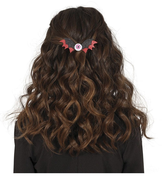 Halloween Haarclip Vleermuis 10cm 2st - Partywinkel - 8434077190692