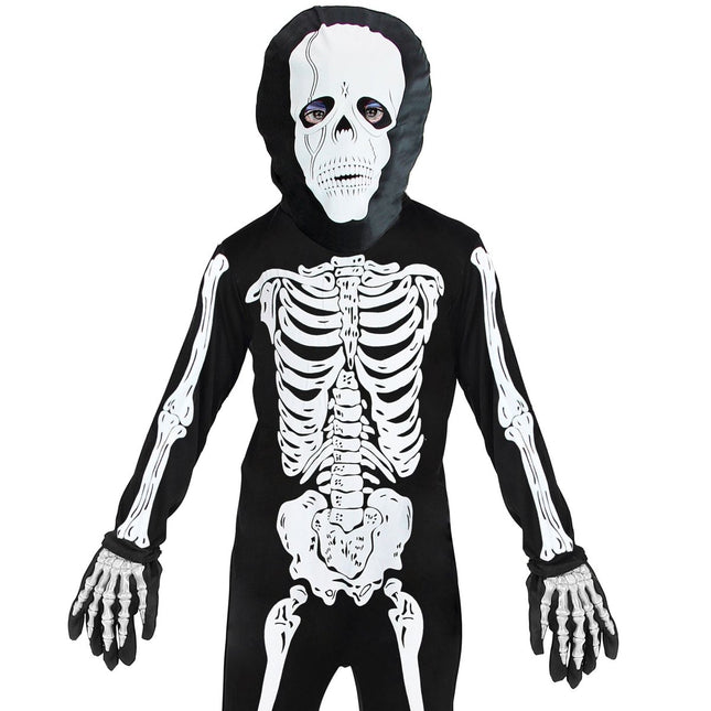Halloween Handschoenen Zwart Wit Skelet van Widmann koop je bij Partywinkel