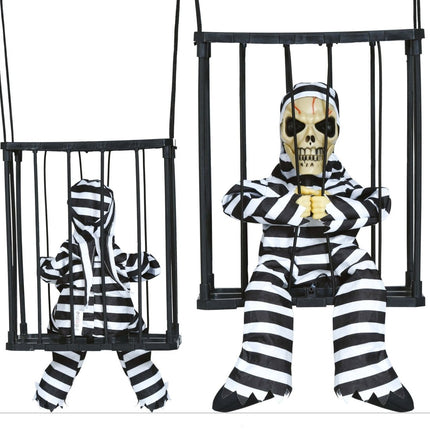 Halloween Hangdecoratie Gevangen Skelet 27cm - Partywinkel - 8434077267912