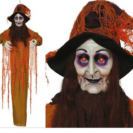 Halloween Hangdecoratie Heks Met Licht, Geluid En Beweging 1,8m - Partywinkel - 8434077248997
