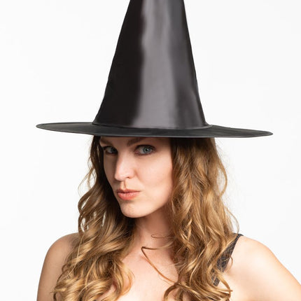 Halloween Heksenhoed Zwart Hoog van Partychimp koop je bij Partywinkel