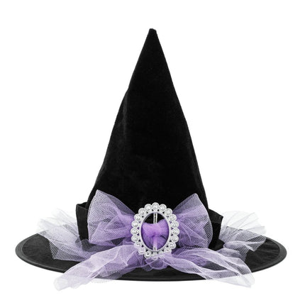 Halloween Heksenhoed Zwart Paars - Partywinkel - 5904555049000