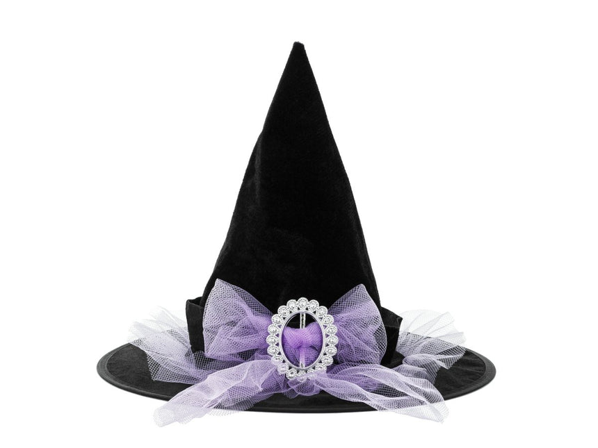 Halloween Heksenhoed Zwart Paars - Partywinkel - 5904555049000