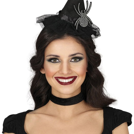 Halloween Hoofdband Heksenhoed Met Spin - Partywinkel - 8434077249246
