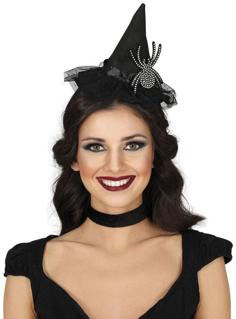 Halloween Hoofdband Heksenhoed Met Spin - Partywinkel - 8434077249246