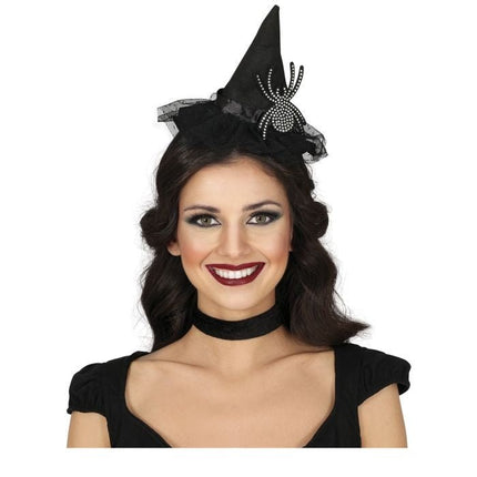 Halloween Hoofdband Heksenhoed Met Spin - Partywinkel - 8434077249246