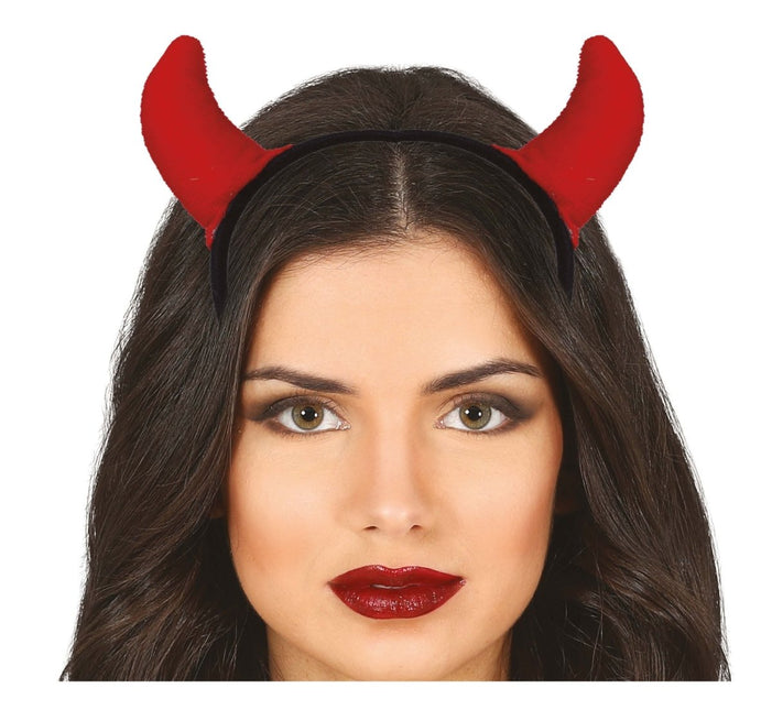 Halloween Hoofdband Rood Duivelshorenen - Partywinkel - 8434077268285