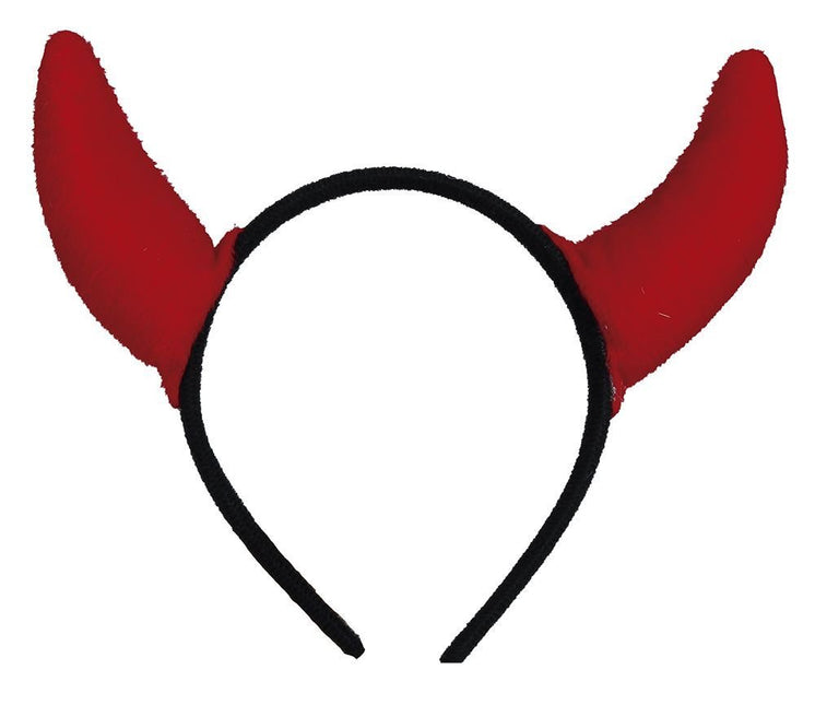 Halloween Hoofdband Rood Duivelshorenen - Partywinkel - 8434077268285