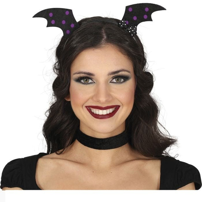 Halloween Hoofdband Vleermuis Vleugels - Partywinkel - 8434077249185