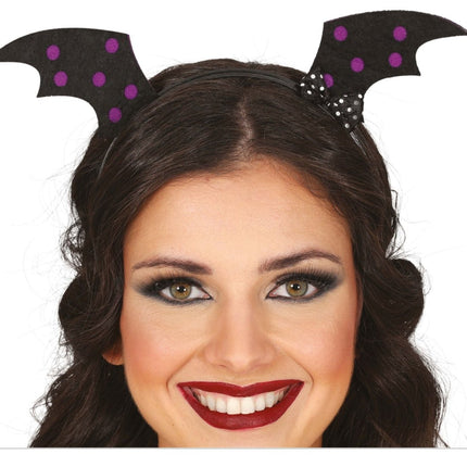 Halloween Hoofdband Vleermuis Vleugels - Partywinkel - 8434077249185