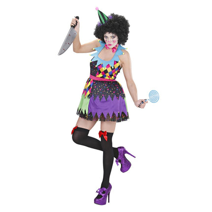 Halloween Jurk Gekleurd Dames Clown van Widmann koop je bij Partywinkel