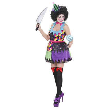 Halloween Jurk Gekleurd Dames Clown van Widmann koop je bij Partywinkel