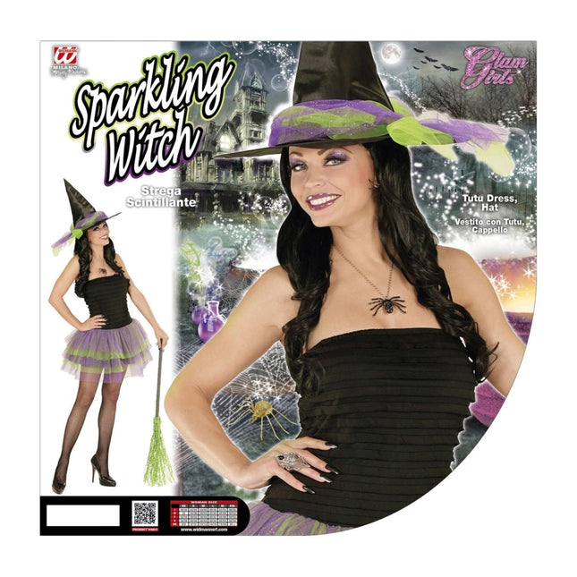 Halloween Jurk Paars Groen Dames Skelet van Widmann koop je bij Partywinkel