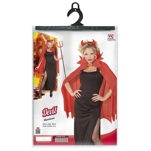 Halloween Jurk Rood Zwart Dames Duivel van Widmann koop je bij Partywinkel