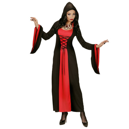 Halloween Jurk Rood Zwart Dames Gotisch van Widmann koop je bij Partywinkel