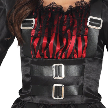 Halloween Jurk Rood Zwart Meisje Gothic van Fiestas Guirca koop je bij Partywinkel