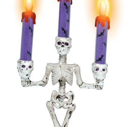 Halloween Kandelaar Skelet Met Licht 35cm van Fiestas Guirca koop je bij Partywinkel