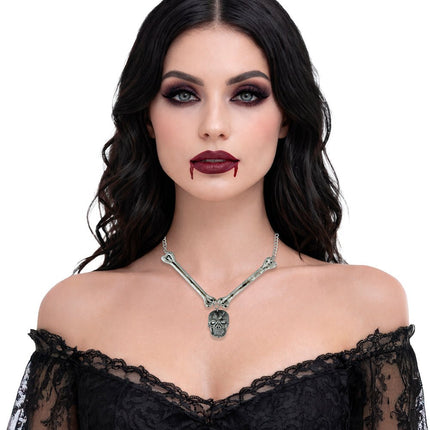Halloween Ketting Doodskop En Botten van Fiestas Guirca koop je bij Partywinkel