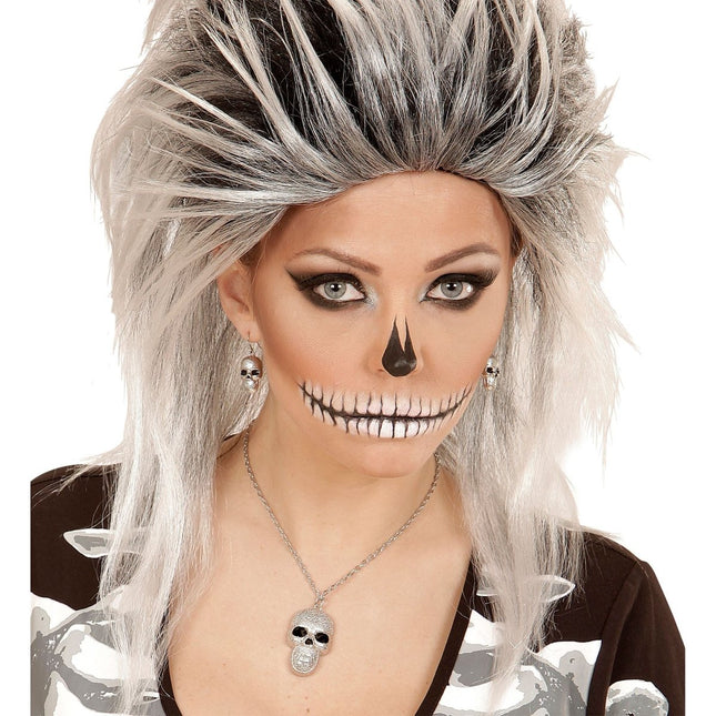 Halloween Ketting Zilver Doodshoofd van Widmann koop je bij Partywinkel