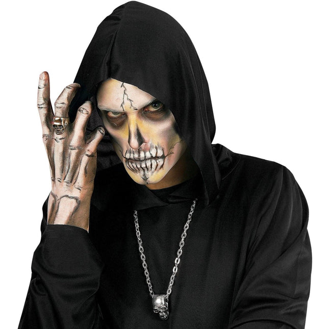 Halloween Ketting Zilver Schedel van Widmann koop je bij Partywinkel